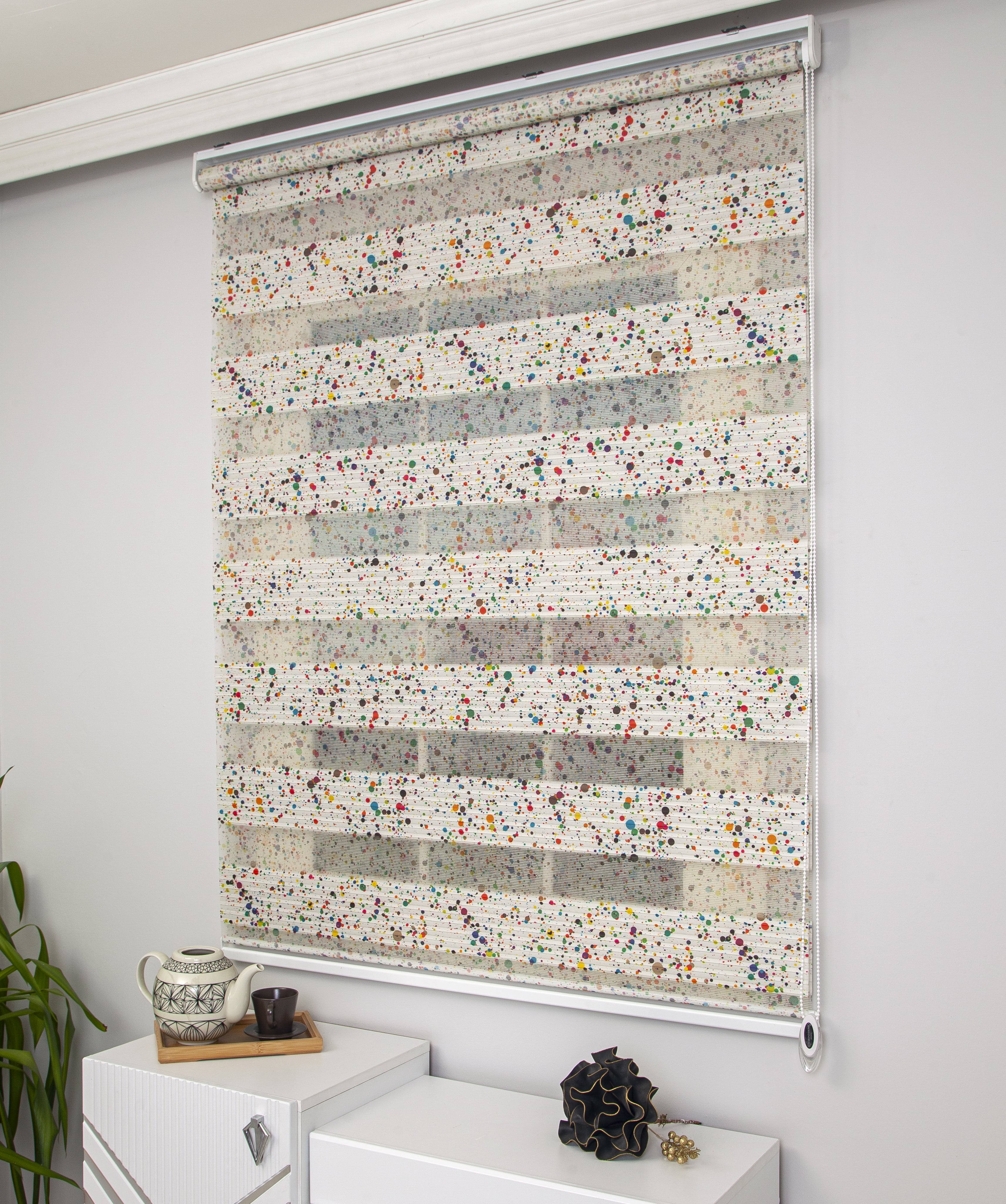 ELA 817 NOKTA BASKILI ZEBRA PERDE